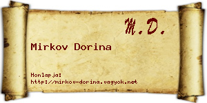 Mirkov Dorina névjegykártya